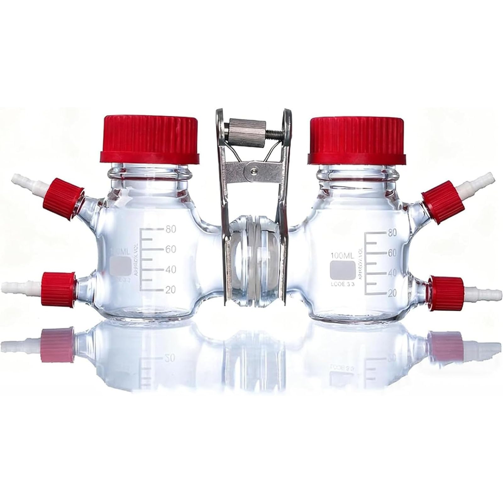 Reactor de celda electroquímica de doble celda con vidrio de borosilicato, membrana de intercambio de protones, dos puertos laterales para laboratorio