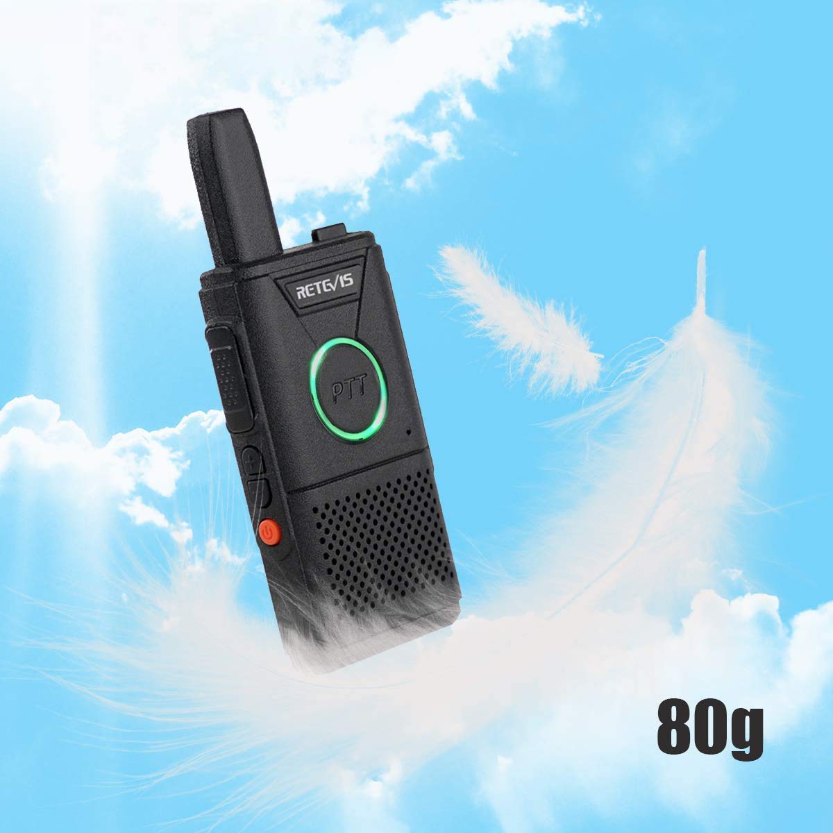 Retevis RT618 Mini Walkie Talkie Akumulator, Profesjonalna Licencja Pmr446 BezpłAtna, DłUgodystansowa Radiotelefon, Dwukierunkowa Komunikacja Radiowa Ptt Na Rodzinne Kempingi, Biznes (Czarny, 4 Szt.)