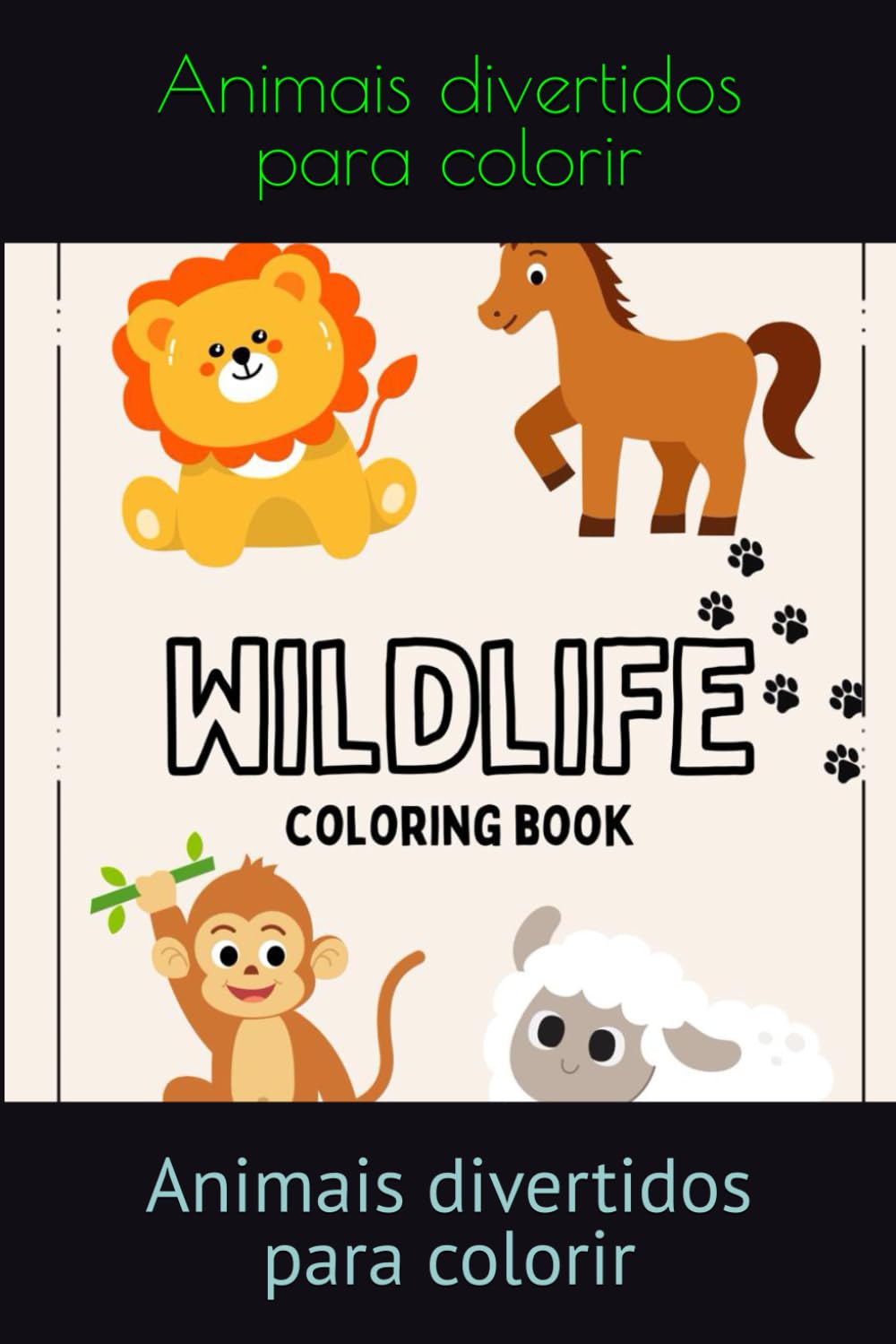 Livro para colorir de animais divertidos