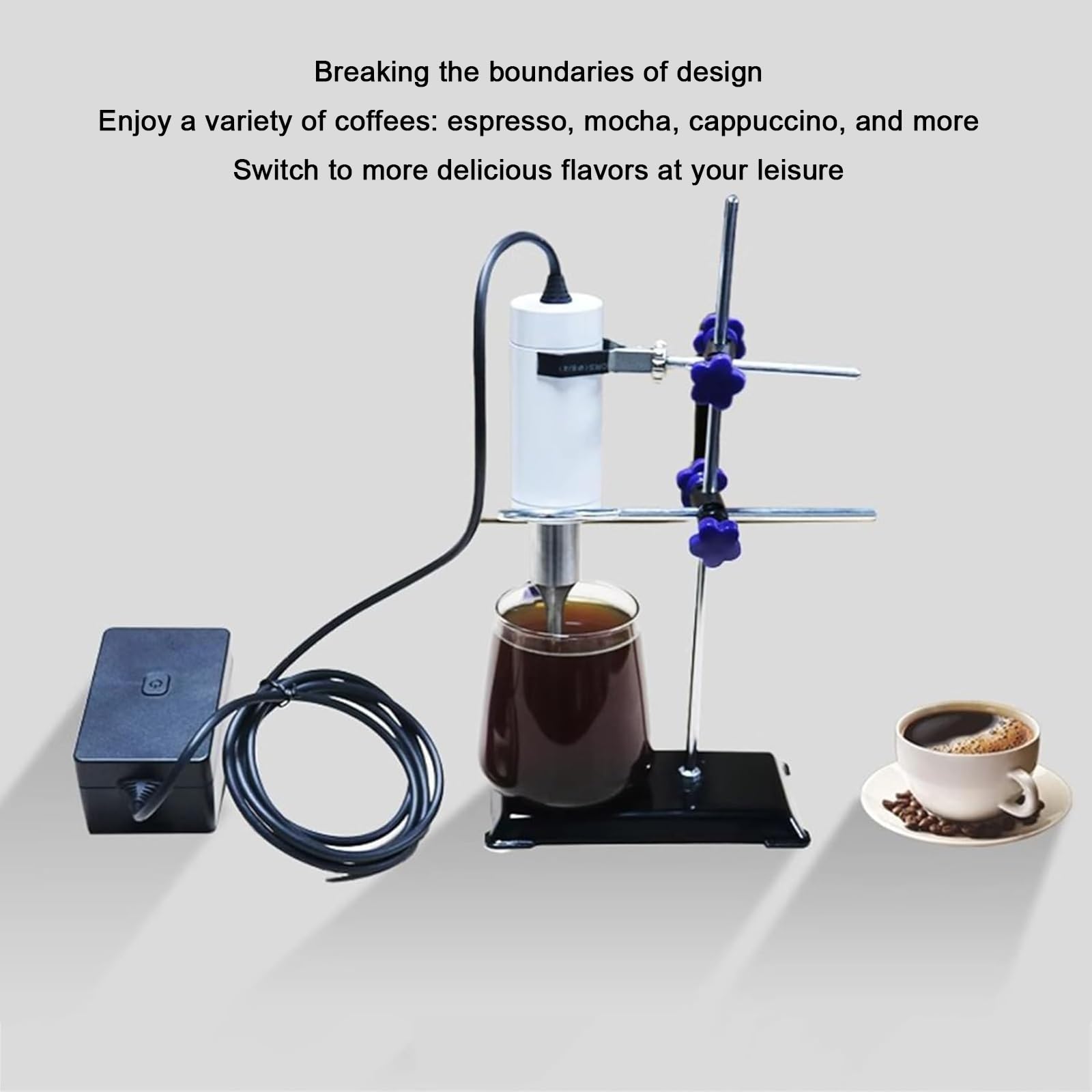 Hochgeschwindigkeits-Ultraschallhomogenisator mit Halterung, kleiner 80-W-Hand-Emulgator für das Labor, ohne hohe Temperaturanforderungen, für spezielle Anwendungen wie Espresso und Kaffee