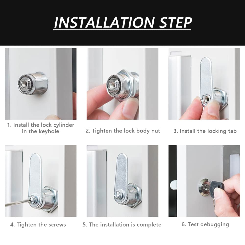 Litensh Mailbox Lock met sleutels, brievenbusslot, kastslot, kastslot, kastslot, letterbox slot, ladeslot, dressslot, kastdeurslot, meubelslot, meubelslot met 2 verschillende slotplaten (1, 16MM
