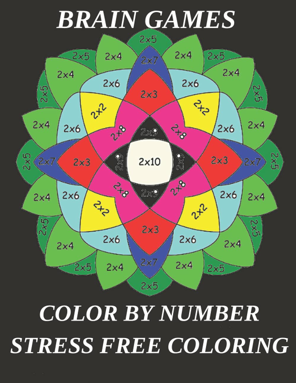Buy brain games color by number stress free coloring Color By Numbers