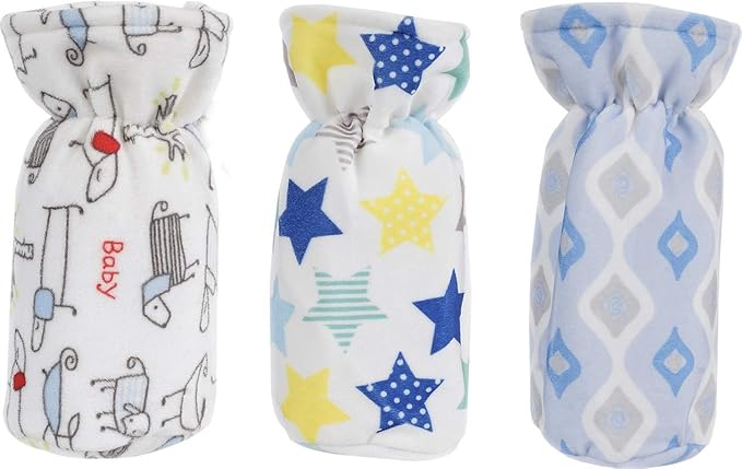 Aarushi (with device) Soft Feeding Mix Print Bottle Cover (Multicolour) - Pack of 3