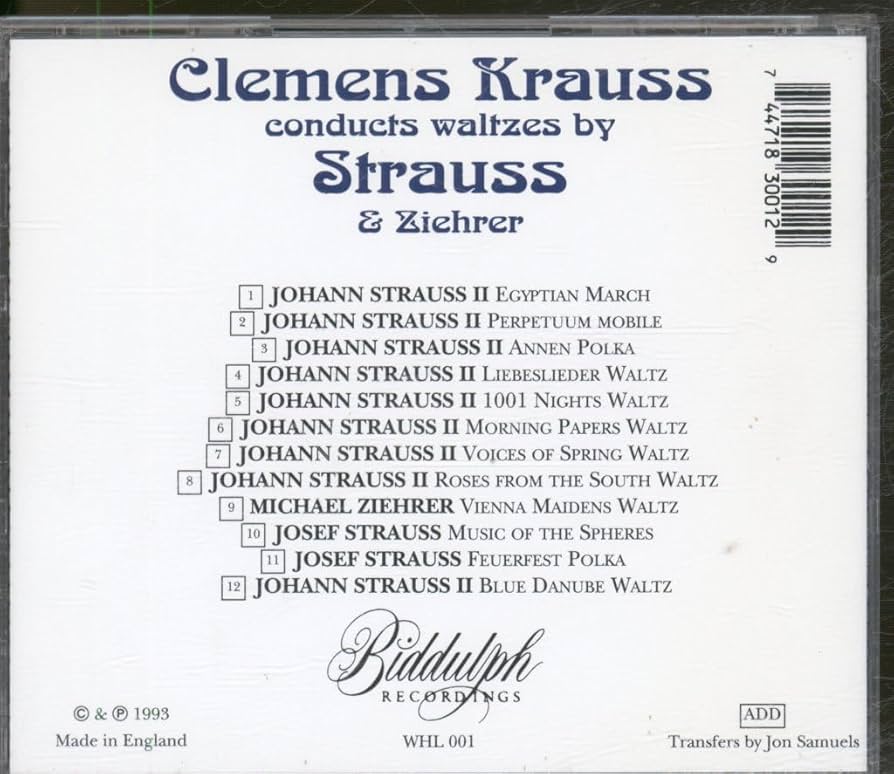 クレメンス・クラウス
J.シュトラウス・アルバム クレメンス・クラウス・コレクション 1929-1954年録音集（97CD