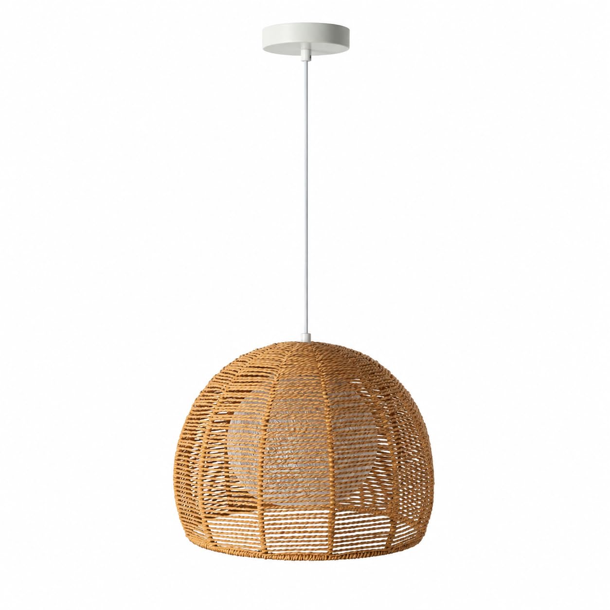 Alpinaluz Lampa Wisząca E27 Pleciony Papier Odcień Juty 2 Warstwy Ø32 cm