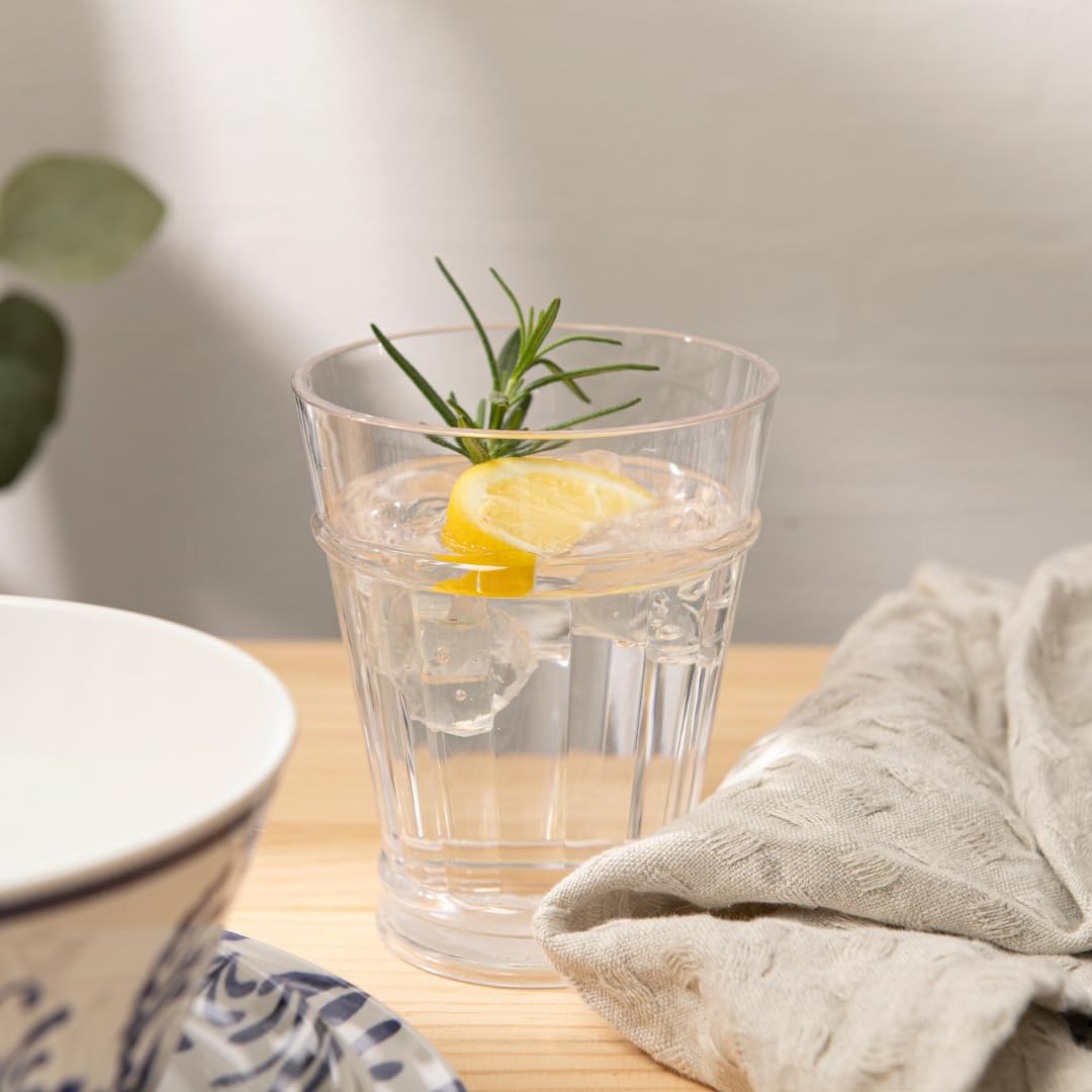 bzyoo Liberty Kurzbecher-Set, 370 ml, 4-teilig, BPA-frei, bruchsicherer, lebensmittelechter Kunststoff, langlebige Cocktailgläser für Whiskey, Scotch und kalte Getränke