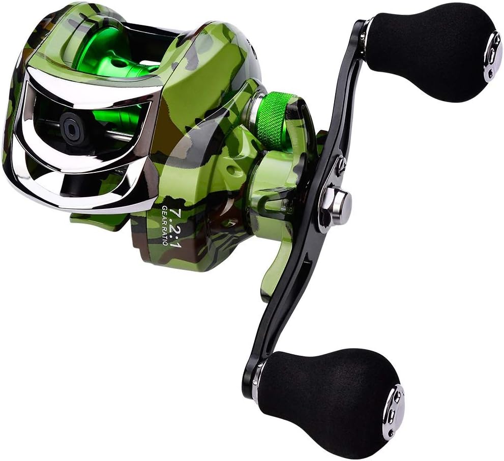 Fishing Reels Baitcasting Reels Casting 10KG/22LB Drag Fishing Reels 18 + 1BB High Speed 7.2:1 Super Metal Magnetic Brake Reel for Inshore Boat Rock Freshwater Saltwater
