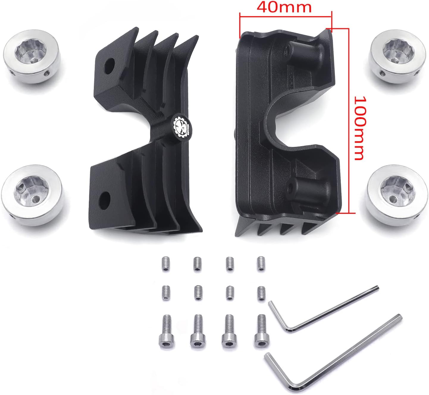 HTTMT- Black Finned Headbolt Bridge Spark Plug Head Bolt Cover Compatible with 2004&up Sportster XL [P/N: MT454-003-MBK]