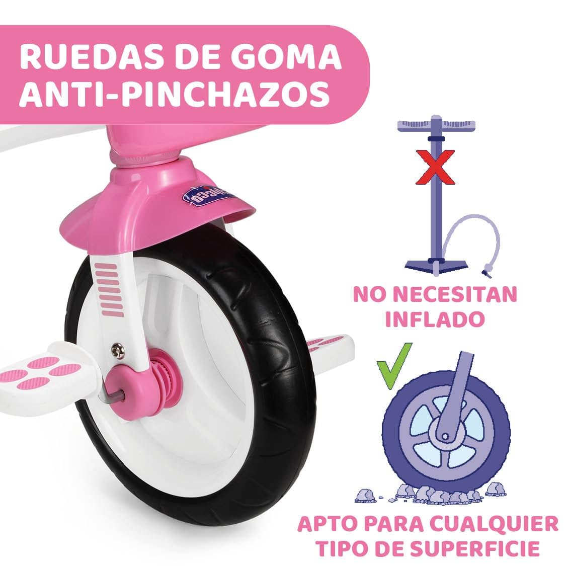 Chicco Triciclo U-GO 2en1 para niños, con Manillar Ajustable, Cinturones de Seguridad y Cesta, hasta 20 kg - Juguetes para niños de 18 Meses a 5 años.