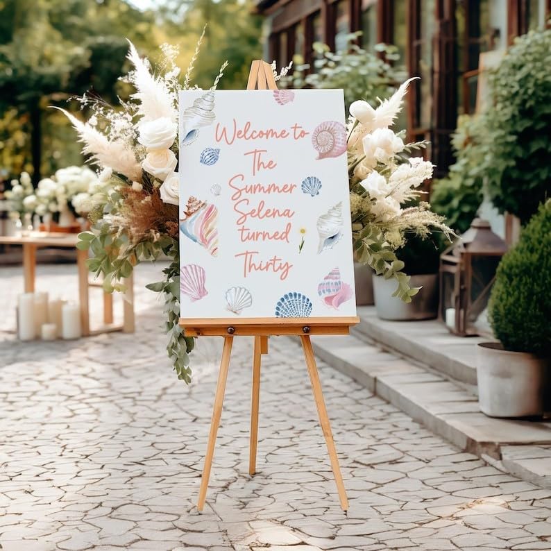 The Summer I Turned Pretty Birthday Welcome Poster, Ocean Seashell Party Welcome Board, Editable Girls Womens Teenager Birthday Sign, Beach Summer