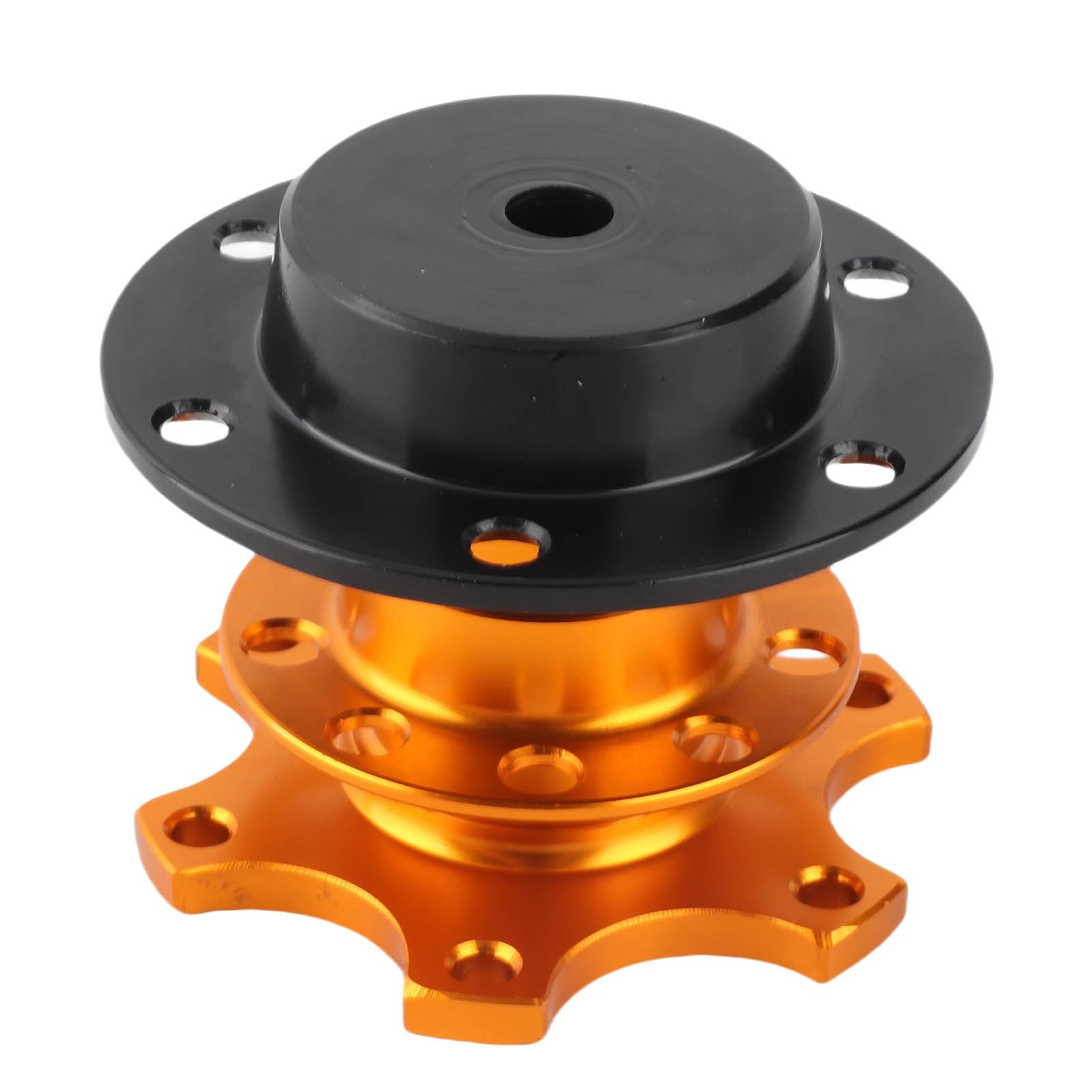 Adaptador de volante universal liberación rápida, ajuste ceñido, fabricado en aluminio y hierro resistente a la corrosión arañazos, compatible con mayoría volantes