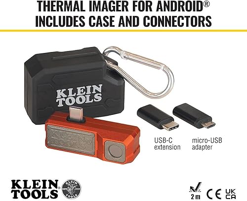 Miniatura 4 de Klein Tools Cámara termográfica TI220 para dispositivos Android, cámara de imágenes térmicas, 10,800 píxeles, paletas de tres colores, temperaturas