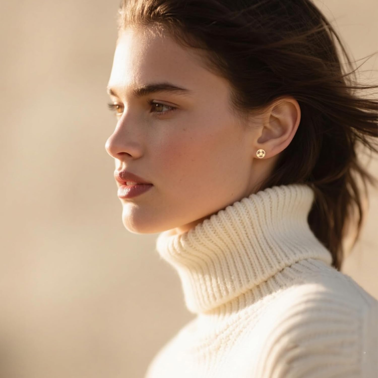 4 Pairs Hockey Stick Ice Hockey Skates Football Earrings Fashion Cute Winter Stainless Steel Cartilage Small Studs Earring Minimalist Ice Hockey Sports Jewelry Gifts - Image 3