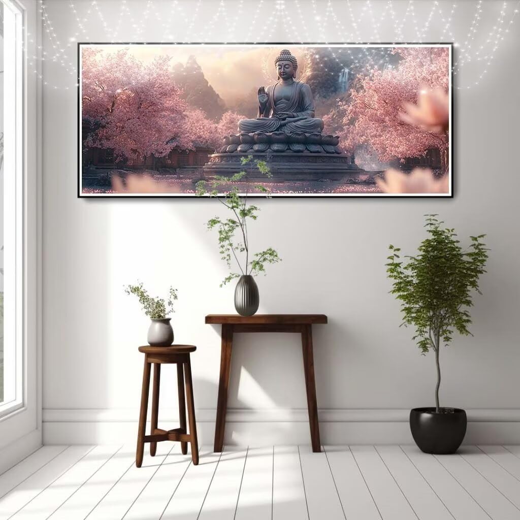 Malarstwo diamentowe 5D "zrób to sam", dla dzieci, małe Zen, kwiat wiśni, obraz do malowania diamentowego, 60 x 120 cm, tworzenie mozaiki według liczb, zestaw do malowania krzyżykowego, obraz dla