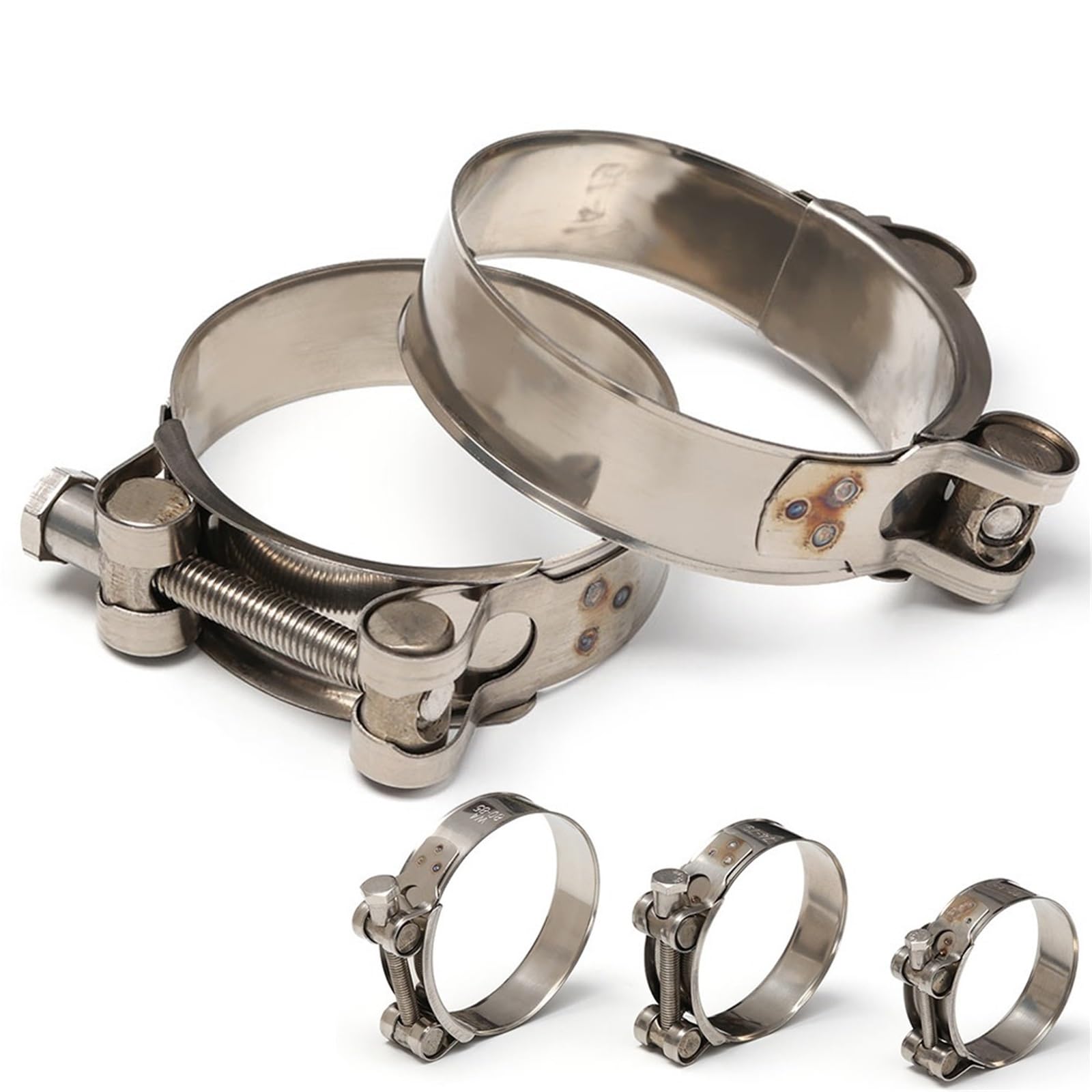 Pipe Clamp 20 Size Stainless Steel Strengthens The Clamp Hose Circular Air Water Pipe Fuel Clips of Fasteners Clamps(23-25mm)
