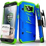 Samsung Galaxy S7 Edge Case, Zizo [Bolt Series] w/ [Galaxy S7 Edge Screen Protector] Kickstand [12 ft. Military Grade Drop Tested] Holster Clip - G935