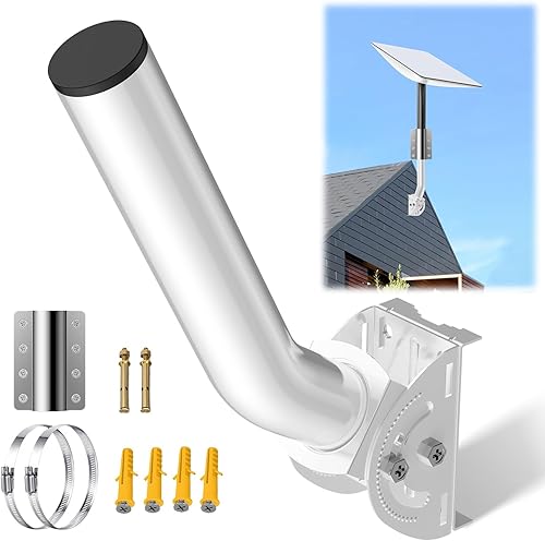 Soporte de montaje en poste de antena universal, kit de montaje en J ajustable de 12 pulgadas para Stalink Gen 2 y Mini, estación meteorológica,