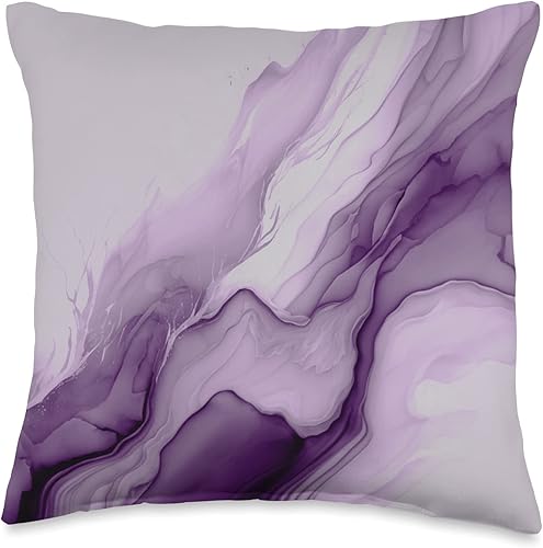 Miniatura 5 de Pretty Trendy Modern Color Designs Almohada de flujo de tinta abstracta color morado lavanda 18 x 18 pulgadas multicolor