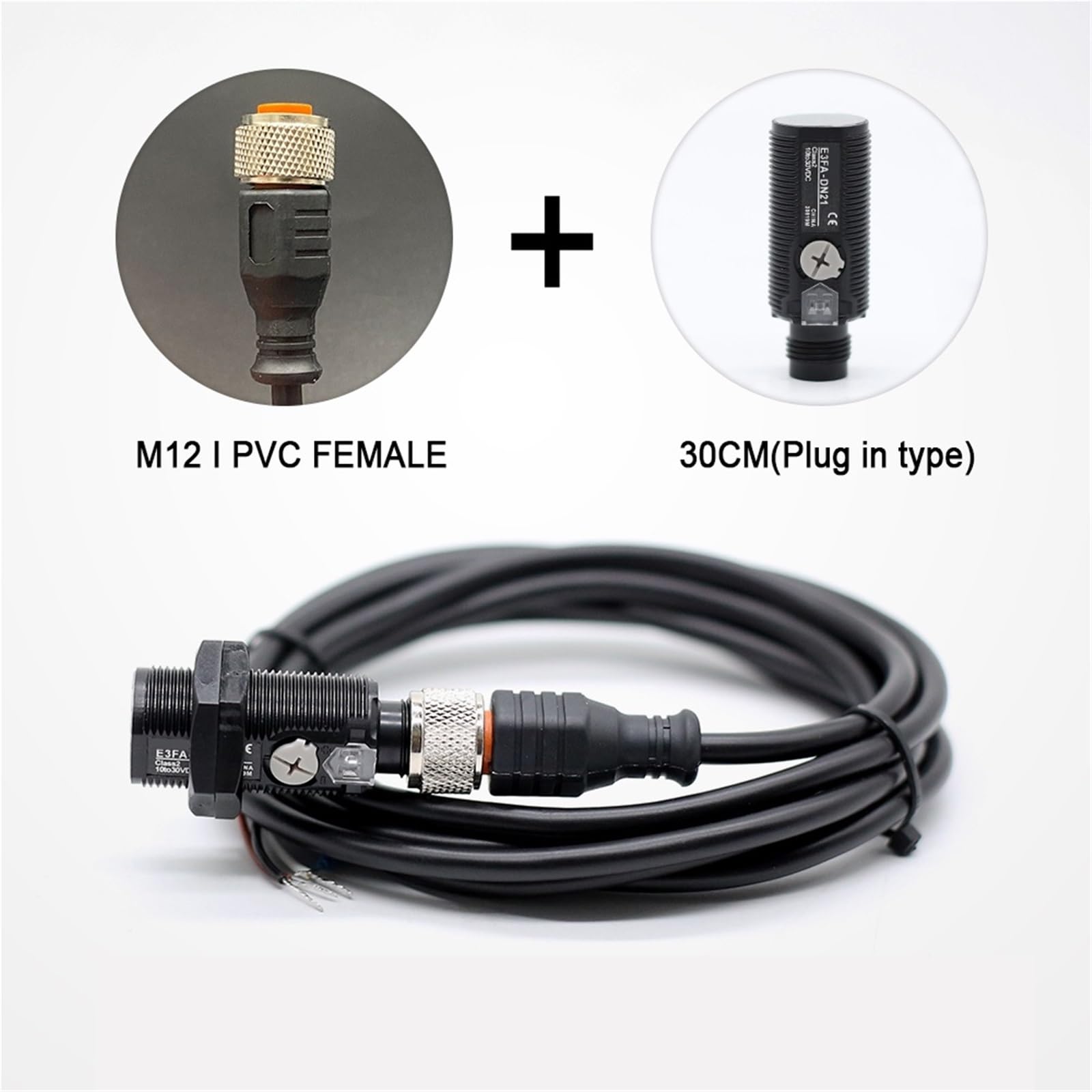E3FA-DN11 DP12 10cm 30cm Dección difusa 4 cables luz roja Sensor fotoeléctrico de proximidad interruptor reflexión difusa