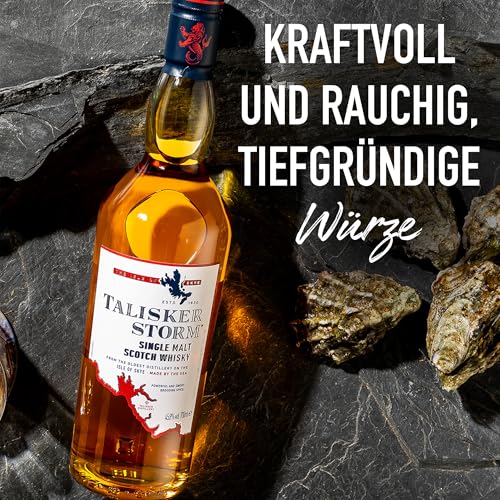 Talisker Storm, Single Malt Scotch Whisky, aromatischer| handgefertigt von der schottischen Insel Skye, 45.8% vol, 700ml Einzelflasche