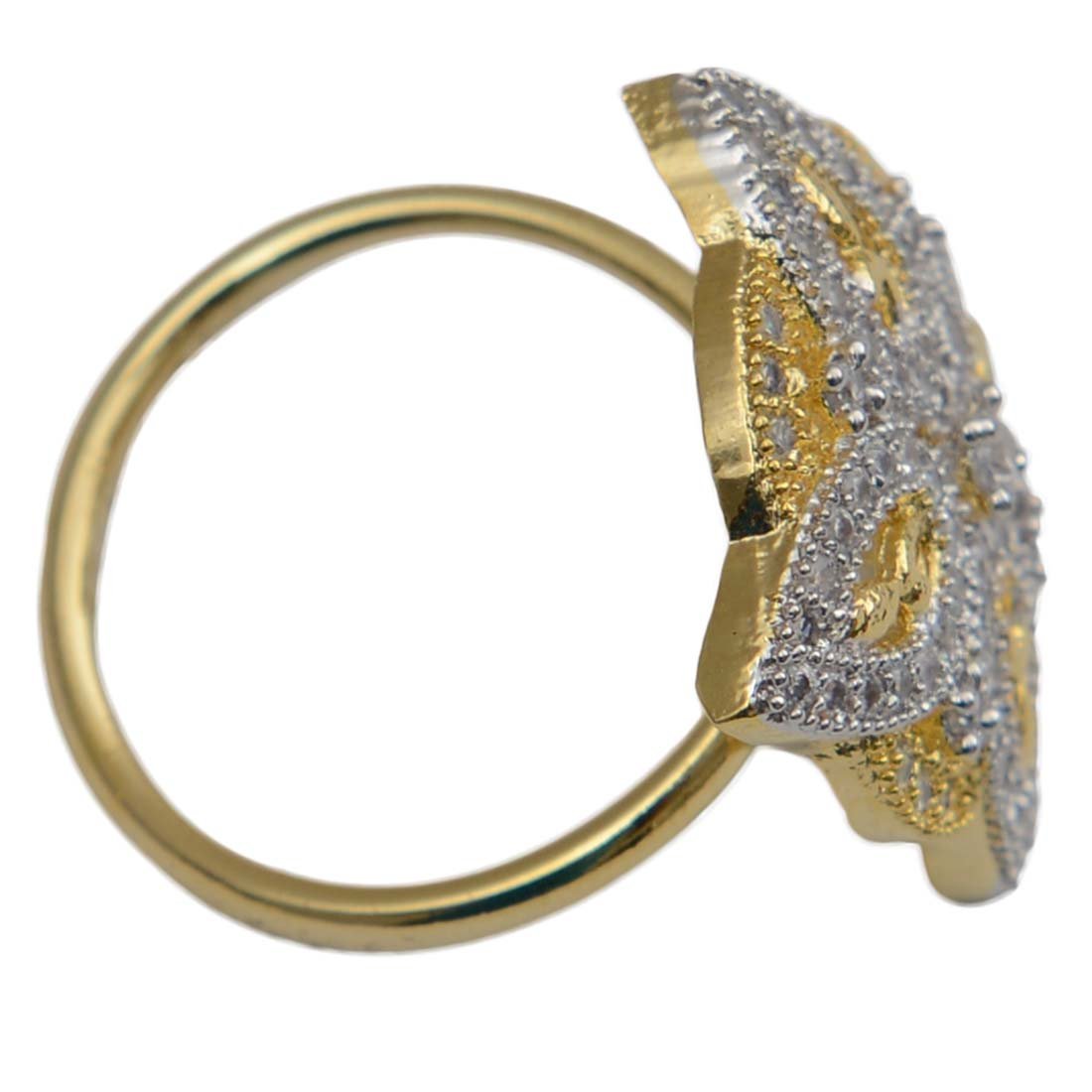 Adjustable Women's Ring with American Diamonds