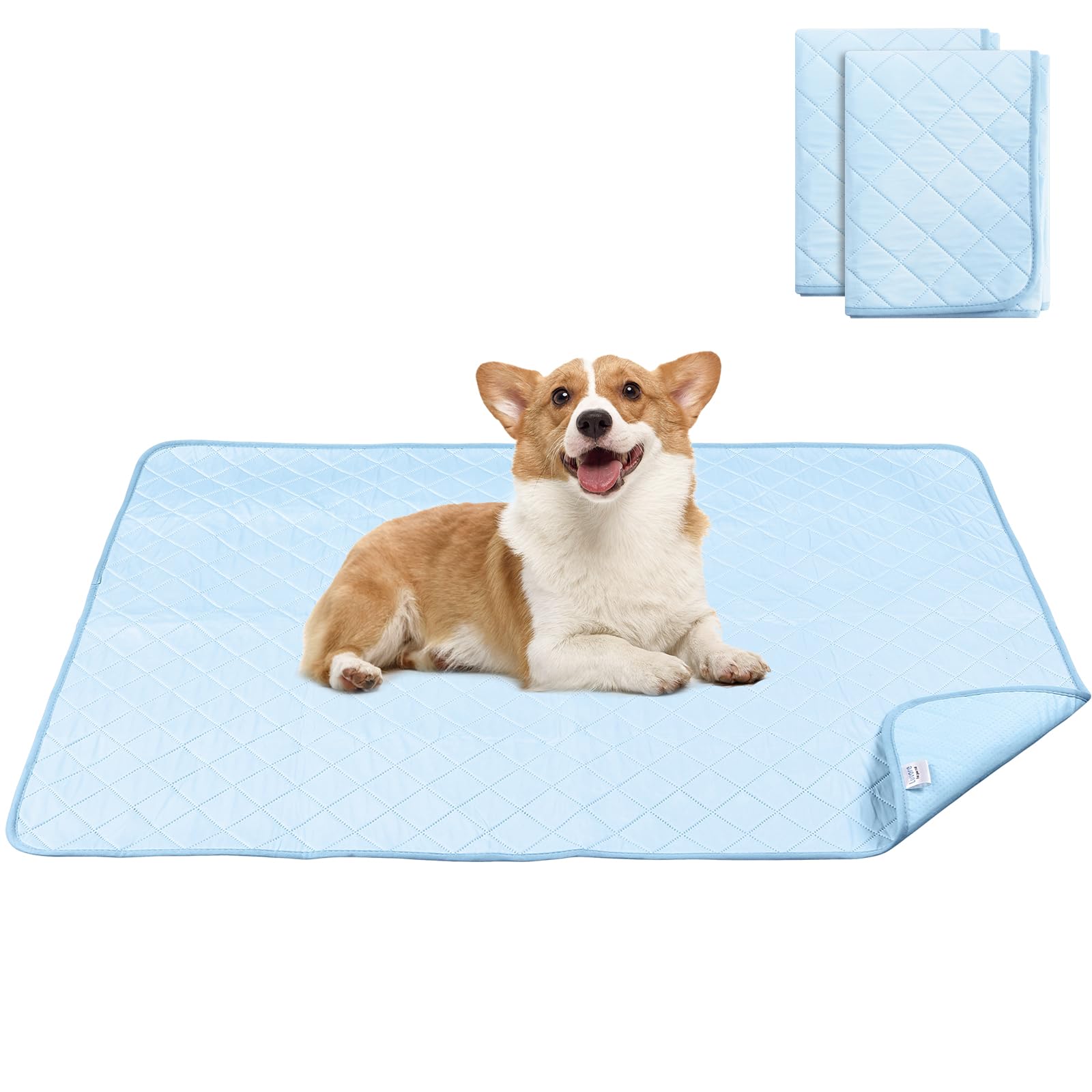 Luvore Reusable Dog Training Pads, 2 Pack Dog Cooling Mat, Super Absorbent Dog Mat Pee Pads, Washable Cool Mat for Dogs for Summer for Home and Travel Use 92x122CM