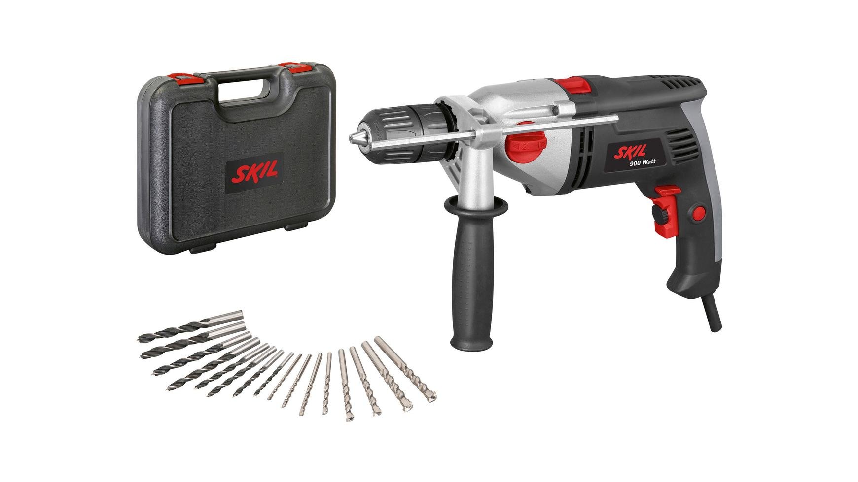 Skil 1024 AA F0151024AA - Trapano a percussione da 900 Watt (possibile anche foratura e viti normali, con impugnatura laterale, trapano)