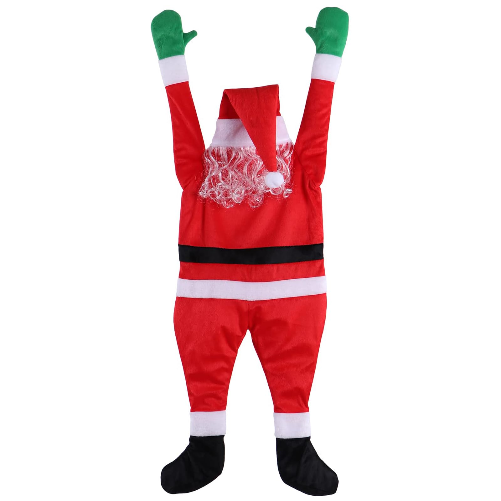 TOLOCO 4.92 FT Hanging Santa Claus, Christmas Decorations, Christmas Ornaments for Roof, Porch, Gutter, Balcony, Christmas Decor Outdoor and Indoor