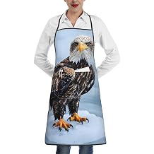 Eagle Stood On The Icewater And Oil Resistant Adjustable Cooking Apron With Pocket For Kitchen Gardening,For Women Men
