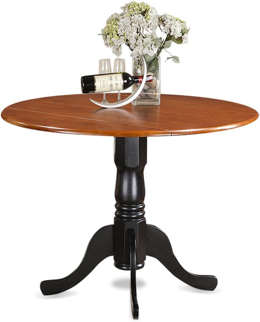 (only base)East West Furniture DLPL5-BCH-W Dublin 5 Piece Kitchen Set Includes a Round Table with Dropleaf and 4 Dining Room Chairs, 42x42 Inch