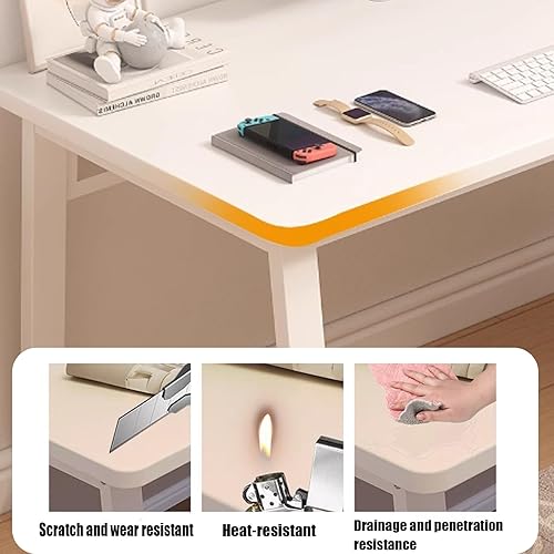 Miniatura 4 de Escritorio de computadora de estilo moderno y simple para oficina en casa, mesa de escritura natural de 39.3 pulgadas para dormitorio, sala de