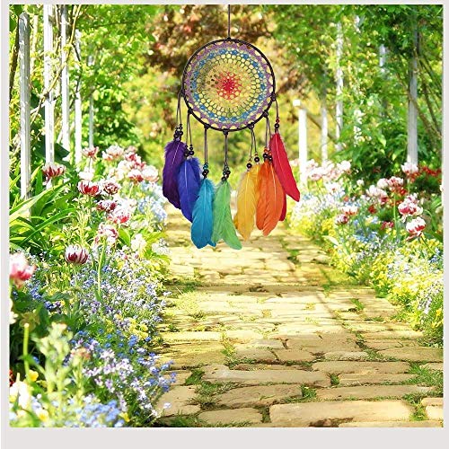 Chicieve Rainbow Dream Catcher For Girls Bedroom Decoration Gifts- 7.8" Dia - 23.6" Length #TOP4