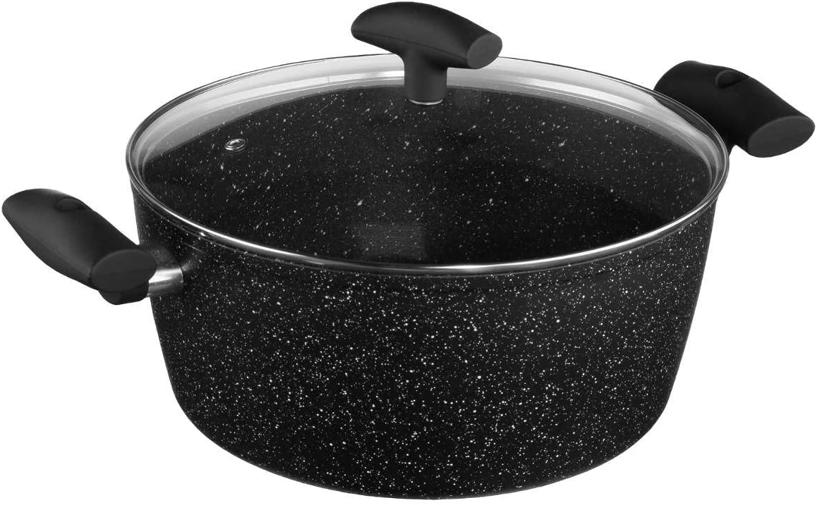 Casserole En Aluminium De 18 Cm Avec Effet Pierre Grise – Idéale Pour