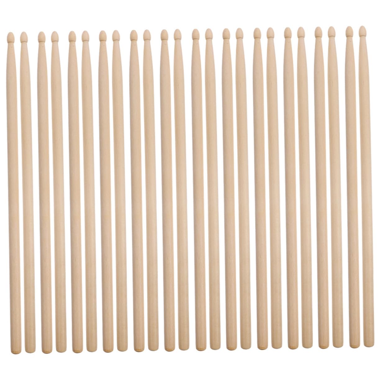 12pares Baquetas de Jazz de Madera Arce para Batería Baquetas de Percusión para Principiantes Práctica Casa Punta Redonda para Jazz y Tambores