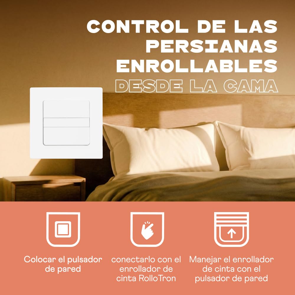 HOMEPILOT - Interruptor de pared Smart 1 grupo | Controla fácilmente dispositivos Smart Home. Para luces, calefacción o persianas. 1 interruptor, hasta 16 dispositivos.
