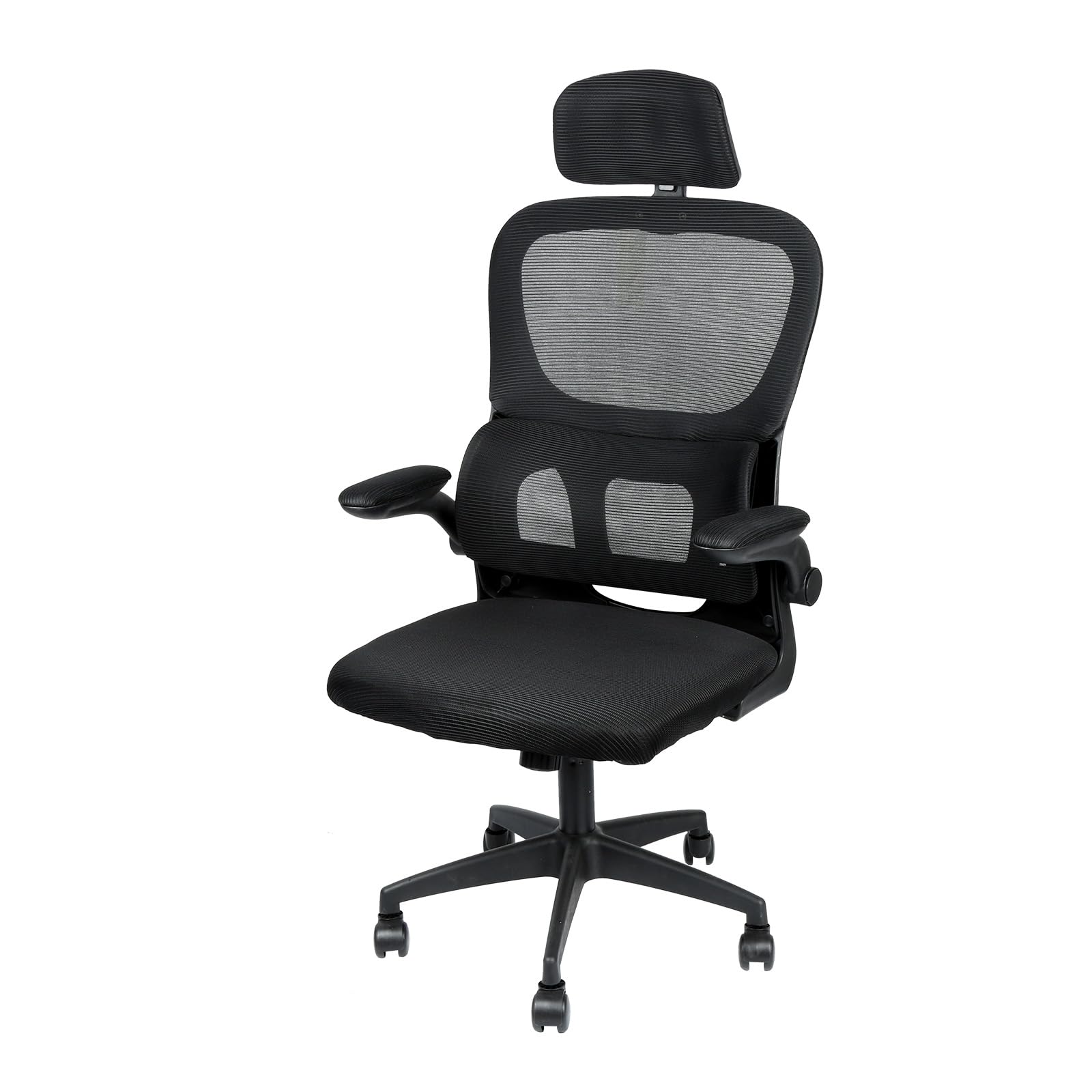 LANTUS Ergonomiczne krzesło biurowe, oddychająca siatka, regulowane podparcie lędźwiowe, oddychające siedzisko z siatki, ergonomiczne krzesło regulowane zagłówek i podłokietnik, 125 x 65,5 x 64 cm