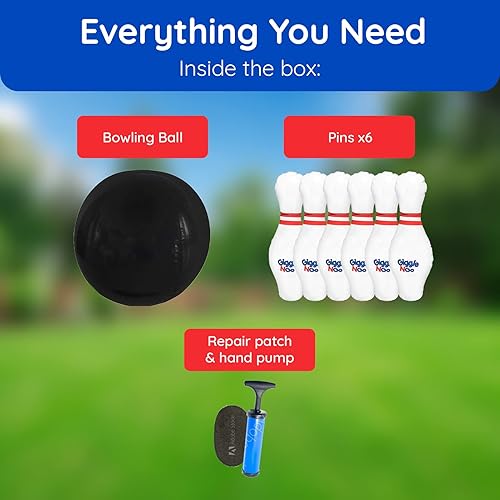 Miniatura 4 de Giggle N Go Juego de bolos para niños juegos de interior o juegos al aire libre para niños Divertidos juegos de patio gigantes para niños y adultos