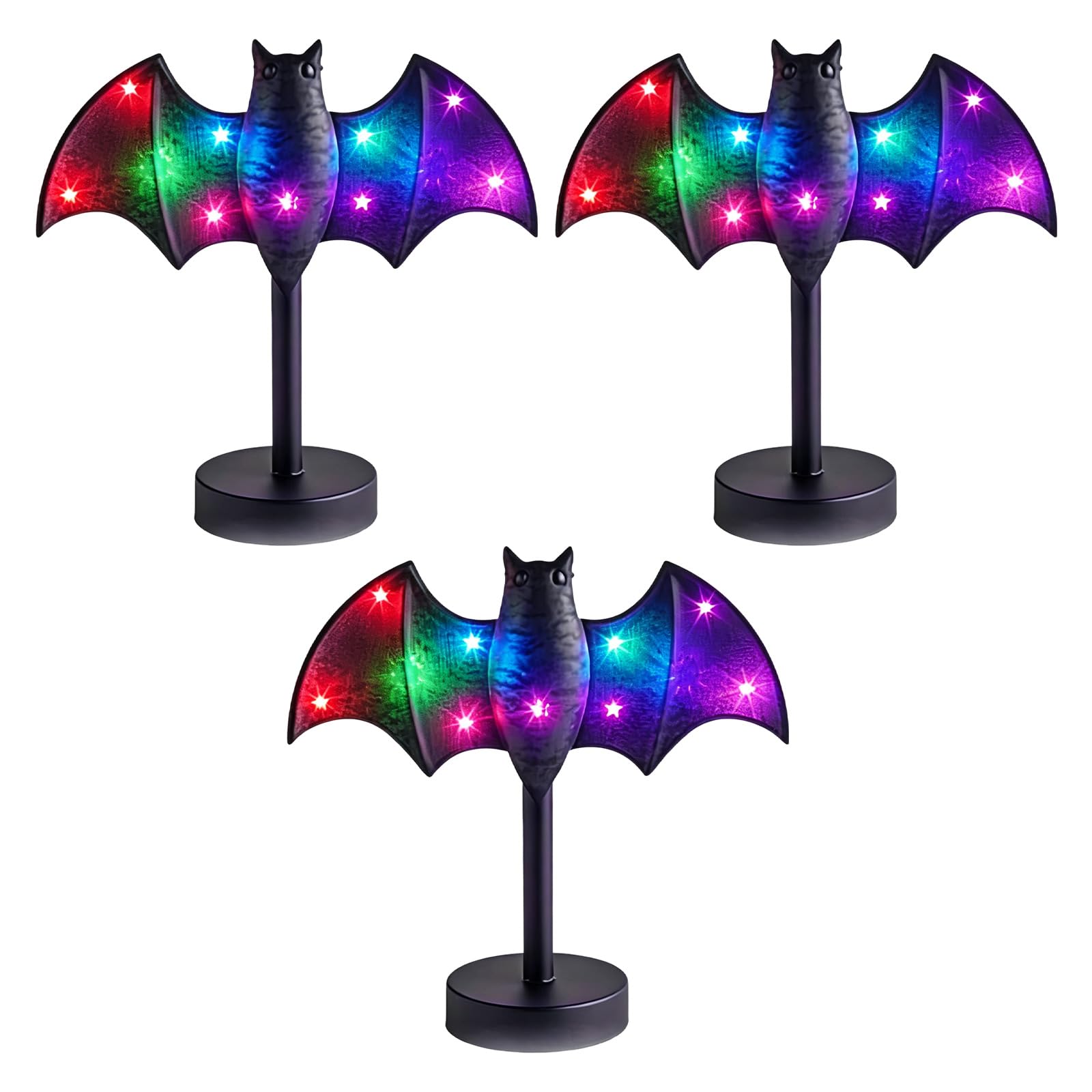 VlHpnpe Gothics Bat LED Flashing Holder Lights Halloween Decoration with Mysterious Ambiances for Fireplaces Desk Shelf Portable Halloween Decor Light