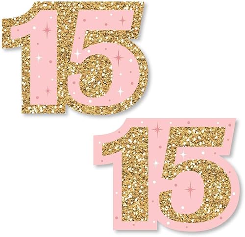 Big Dot of Happiness Mis Quince Anos DIY forma Quinceanera dulce 15 cumpleaños fiesta recortes 24 unidades