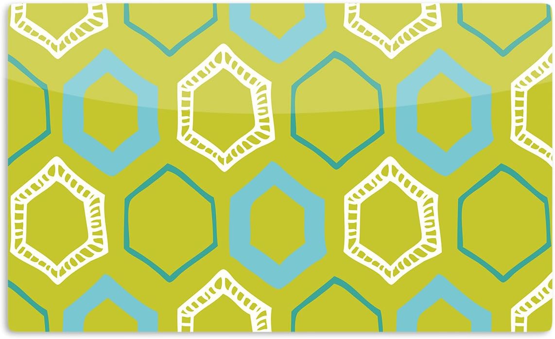 Kess InHouseLaurie Baars"Hexy Lime" Green Blue Artistic Aluminum Magnet, 2" by 3", Multicolor