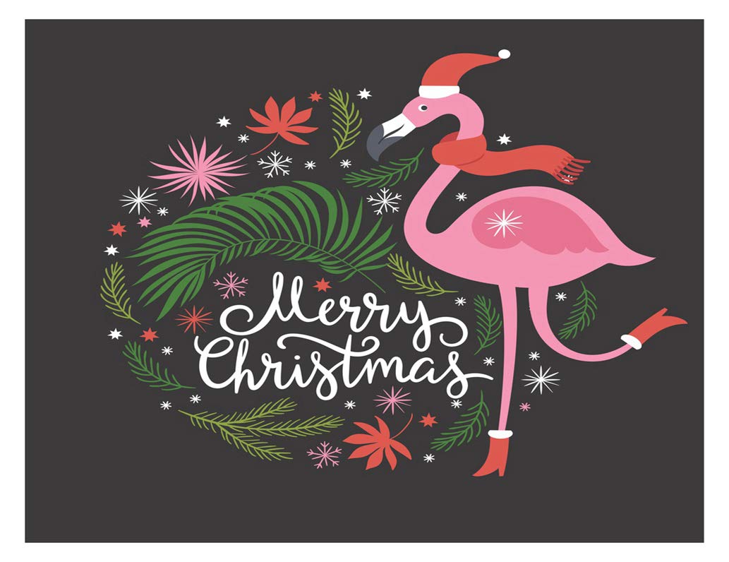 DIY 5D Diamond Painting Kit Pink Christmas Flamingo Tropical Winter Merry Snowflakes Bird Black 14