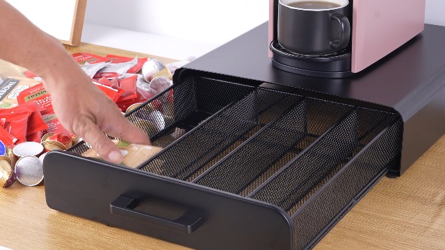 Range-capsules De Café Compact – Tiroir Pour 40 Dosettes, Design Noir Pour Petits Espaces De Comptoir