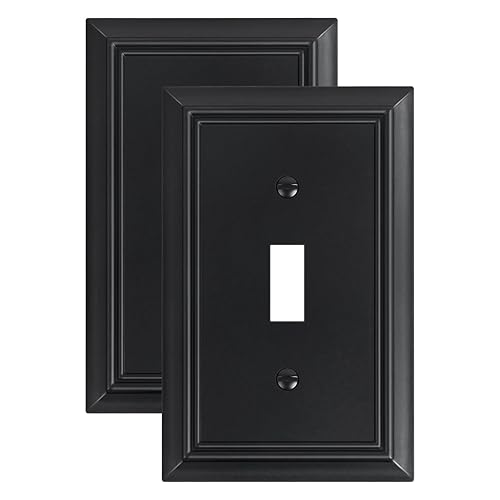 2-Pack Single Toggle Light Switch Cover Plate, Durable Natural Bamboo