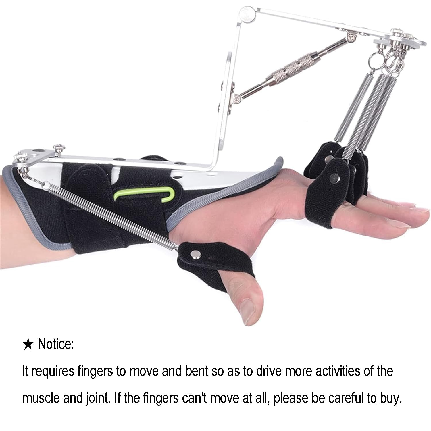 Ortesis de muñeca de Dedo Ajustable, ortesis de Dedo de Entrenamiento de rehabilitación de Mano Ajustable, Dedo de Entrenamiento de rehabilitación para Pacientes con hemiplejia, Ejercicio de