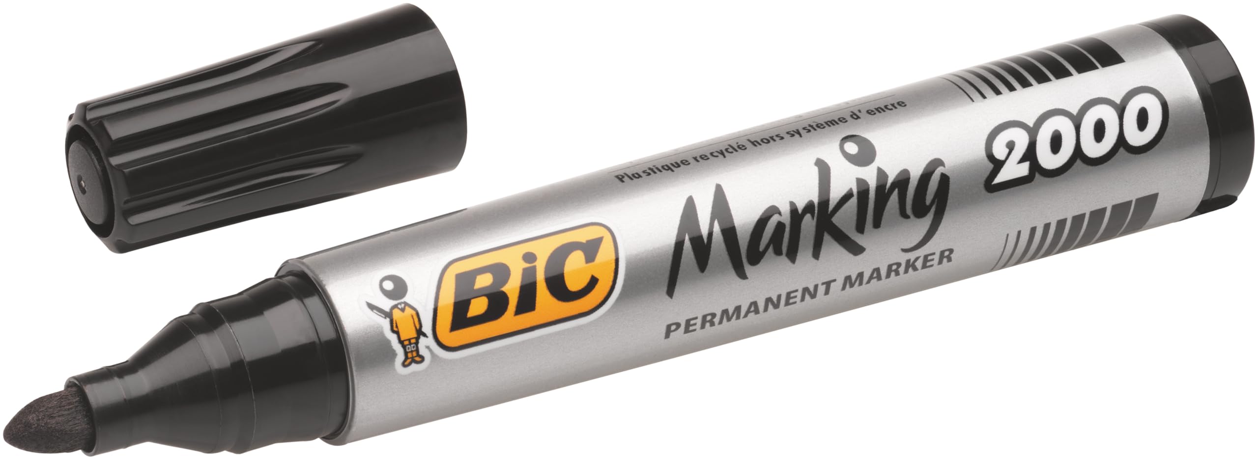 BIC Marking 2000 ECOlutions Marqueurs Permanents Pointe Conique Moyenne Noir Boîte de 12