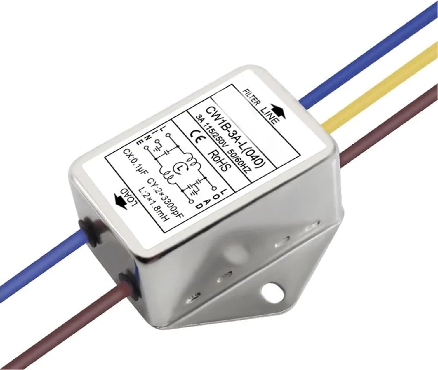 Power Supply Filter EMI line Audio Purifier CW1B-3A/6A/10A-L(040) AC 250V with Wire Audio Purifier EMI Anti-Interference(CW1B-3A-L)