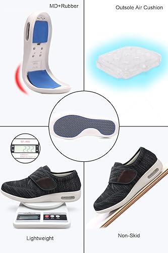 Miniatura 5 de YH SUCED Zapatos para diabéticos para hombres mayores zapatos casuales de ancho X ancho para hombres pies hinchados ajustables de gran tamaño