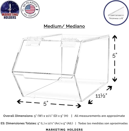 Miniatura 9 de Marketing Holders Contenedores apilables para dulces, 3 unidades, pequeños, medianos y grandes, con tapa con bisagras para aderezos de helado,