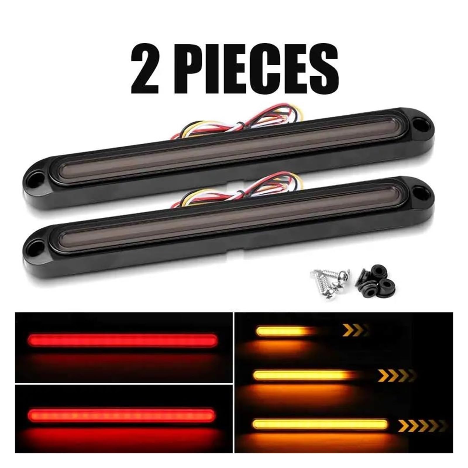 FRENO TRASERA LED Barra de luces LED traseras conducción diurna DRL arranque luz giro fluida trasera para camioneta RV 12 V 24 estacionamiento y freno trasero