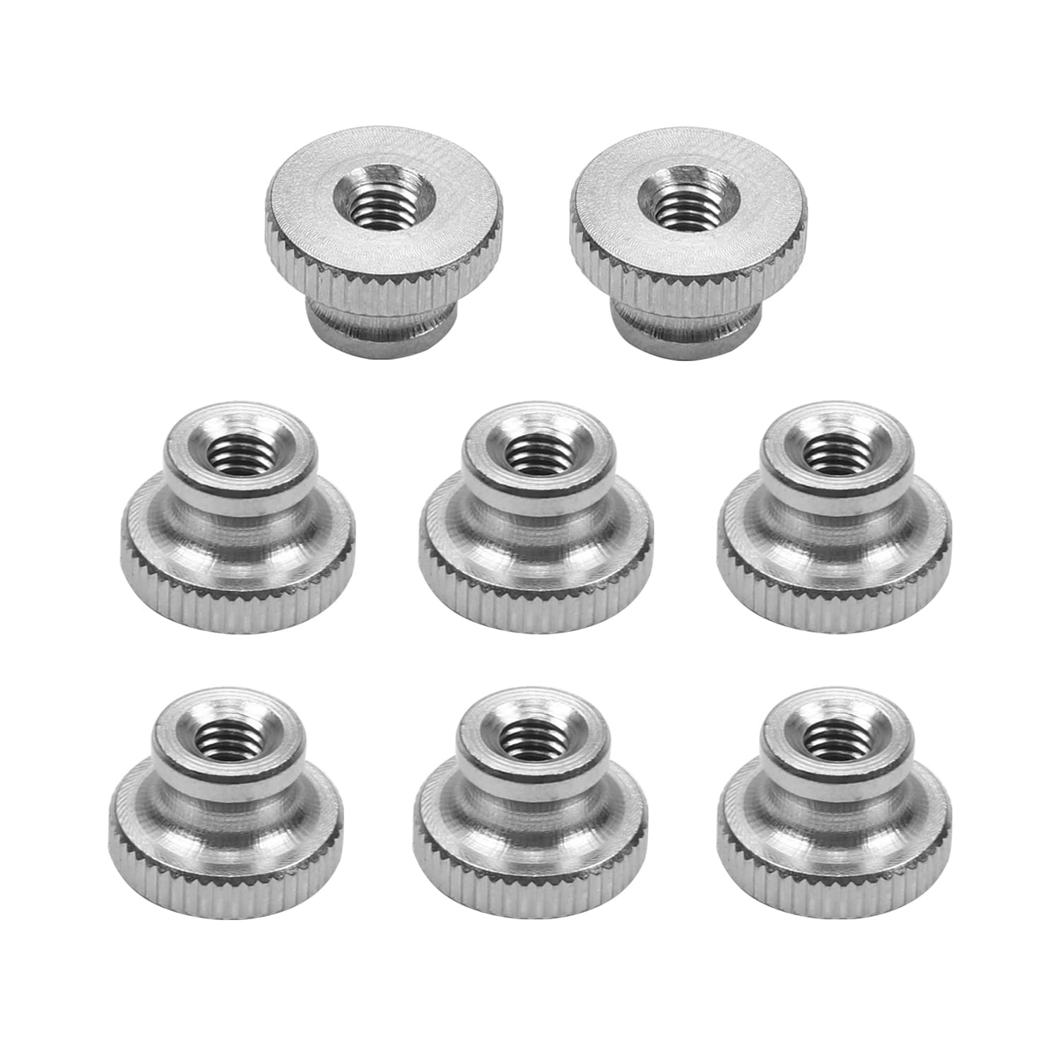 Juvielich 8PCS Knurled Thumb Nuts M40.7mm Round Knobs 304 Stainless